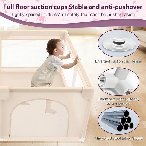 OMZER 50x50 Baby Playpen للرضع والأطفال الصغار - روضة للأطفال الصغار مع غطاء شبكي ناعم قابل للتنفس - ساحات لعب سياج للأطفال للأماكن الداخلية والخارجية المضادة للسقوط in Kuwait