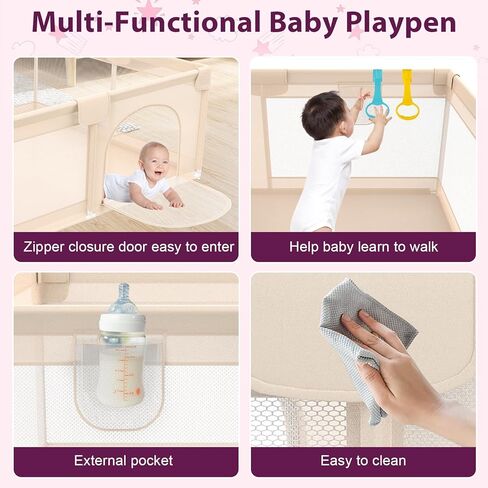 OMZER 50x50 Baby Playpen للرضع والأطفال الصغار - روضة للأطفال الصغار مع غطاء شبكي ناعم قابل للتنفس - ساحات لعب سياج للأطفال للأماكن الداخلية والخارجية المضادة للسقوط in Kuwait