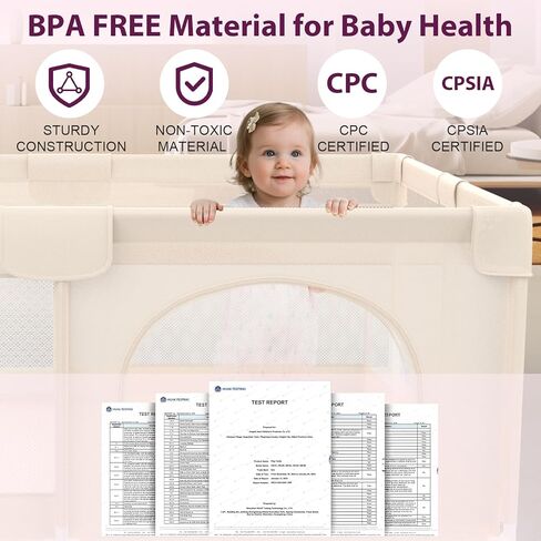 OMZER 50x50 Baby Playpen للرضع والأطفال الصغار - روضة للأطفال الصغار مع غطاء شبكي ناعم قابل للتنفس - ساحات لعب سياج للأطفال للأماكن الداخلية والخارجية المضادة للسقوط in Kuwait