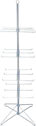 SSWBasics 4-Tier Chrome Wire Spinner Rack (4 tiers - space 12 apart) - Rotating Jewelry Display Organizer - Floor Spinner Rack - Perfect for Food Items and Fashion Accessories in Saudi Arabia