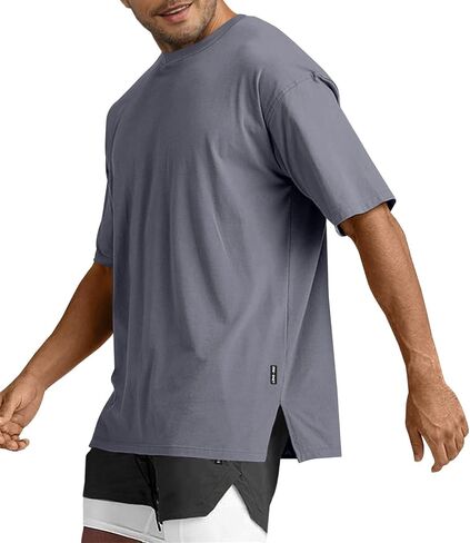 Men's Loose Fit Athletic T-Shirts Lightweight Quick Dry Short Tshirts Crew Neck Outdoor Workout Tops in Saudi Arabia