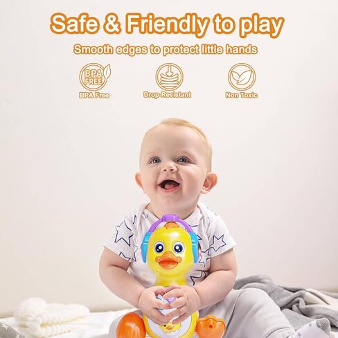 البطة الصفراء المرفرفة الموسيقية، وقت الزحف على البطن، لعبة تعليمية للمشي والرقص المضيئة للأطفال بعمر عام واحد هدايا عيد الفصح لعيد الحب in Kuwait