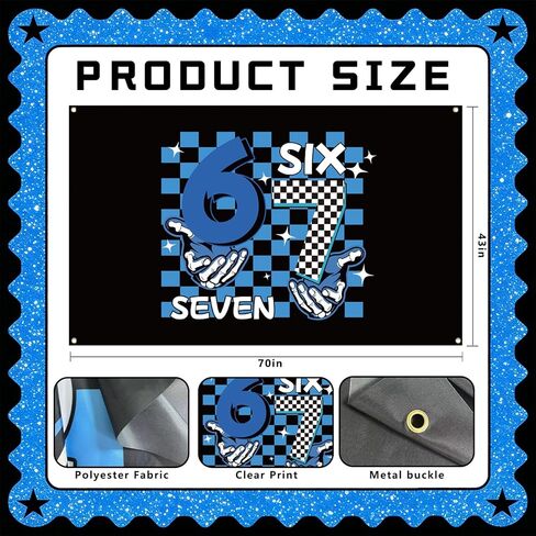 6 7 زينة عيد ميلاد مضحكة 6 7 خلفية كشك ميمي ستة سبعة حفلة عيد ميلاد الديكور عطلة صورة خلفية أزرق أسود وديكور جدار متقلب in Kuwait