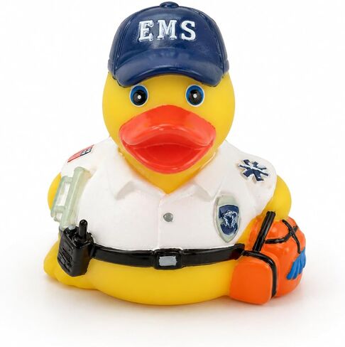بطة مطاطية EMS / EMT مقاس 3 بوصات [فتحة محكمة الغلق، تطفو في وضع مستقيم] - لعبة استحمام آمنة للأطفال في حوض الاستحمام in Kuwait