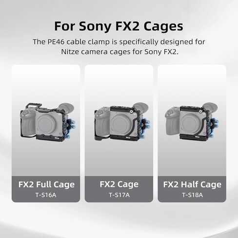 Nitze FX2 USB-C/Multi Cable Clamp Compatible with T-S16A/ T-S17A/ T-S18A Camera Cage for Sony FX2 Camera - PE46 in Kuwait