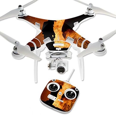 غلاف MightySkins متوافق مع DJI Phantom 3 Standard Quadcopter Drone غطاء تغليف ملصق جلود Fire Fighter in Kuwait