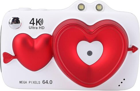 كاميرا فيديو بدقة 4K، وكاميرا تسجيل فيديو بدقة 64 ميجابكسل، وشاشة مزدوجة تكبير رقمي 18X مع مشاركة WiFi وملء الضوء، مثالية للتصوير الفوتوغرافي في الهواء الطلق أثناء السفر (أبيض لؤلؤي) in Kuwait