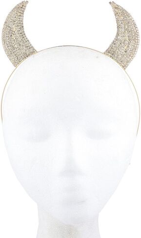 LUX ACCESSORIES Halloween Girls Festive Rhinestone Bling Devil Horn Ears Costume Headband in Saudi Arabia