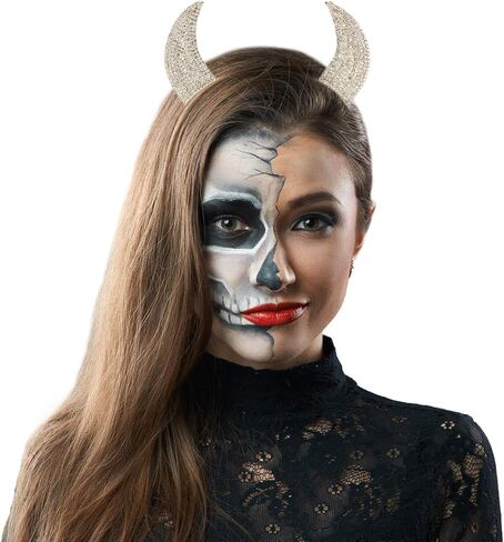 LUX ACCESSORIES Halloween Girls Festive Rhinestone Bling Devil Horn Ears Costume Headband in Saudi Arabia