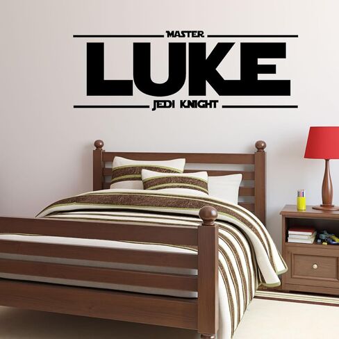 ديكور حائط الغرفة - نص Jedi مع ملصقات الفينيل ذات الاسم الشخصي لغرفة الألعاب للأولاد والبنات، أو غرفة النوم، أو غرفة اللعب أو النوم - مقاسات وألوان مخصصة تتناسب مع موضوع أي مساحة معيشة in Kuwait