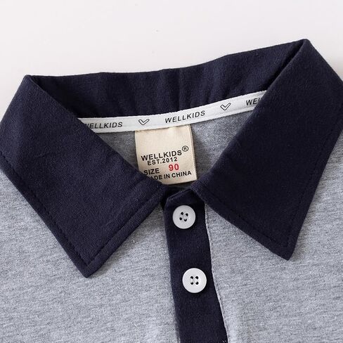 Boys Spring Autumn Sweatshirt Lapel Button Long Sleeve Casual Pullover Top in Saudi Arabia
