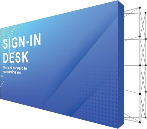 10x17 FT Pop Up Display Stand Portable Tension Fabric Backdrop Booth Frame with Carrying Bag Collapsible Stand Only for Wedding Exhibition Events in Kuwait