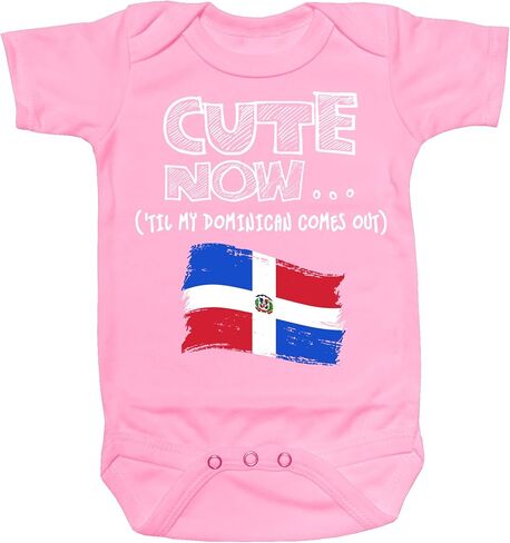 Flag Baby Infant Bodysuit 'Til My Dominican Comes Out Kids Culture Heritage Clothing Cotton NB-18M in Saudi Arabia