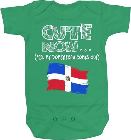 Flag Baby Infant Bodysuit 'Til My Dominican Comes Out Kids Culture Heritage Clothing Cotton NB-18M in Saudi Arabia
