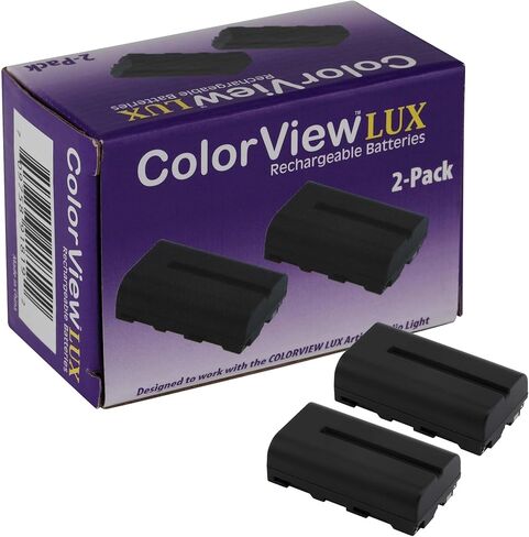 بطاريات ColorView LUX مزدوجة قابلة لإعادة الشحن، سعة 2200 مللي أمبير في الساعة، بطارية np-f570، وقت شحن يصل إلى 3 ساعات، تعمل بالطاقة الكاملة لمدة 1.5 ساعة in Kuwait