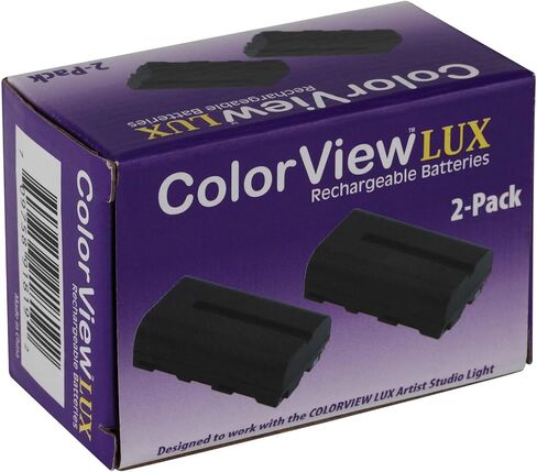 بطاريات ColorView LUX مزدوجة قابلة لإعادة الشحن، سعة 2200 مللي أمبير في الساعة، بطارية np-f570، وقت شحن يصل إلى 3 ساعات، تعمل بالطاقة الكاملة لمدة 1.5 ساعة in Kuwait