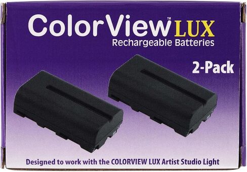 بطاريات ColorView LUX مزدوجة قابلة لإعادة الشحن، سعة 2200 مللي أمبير في الساعة، بطارية np-f570، وقت شحن يصل إلى 3 ساعات، تعمل بالطاقة الكاملة لمدة 1.5 ساعة in Kuwait