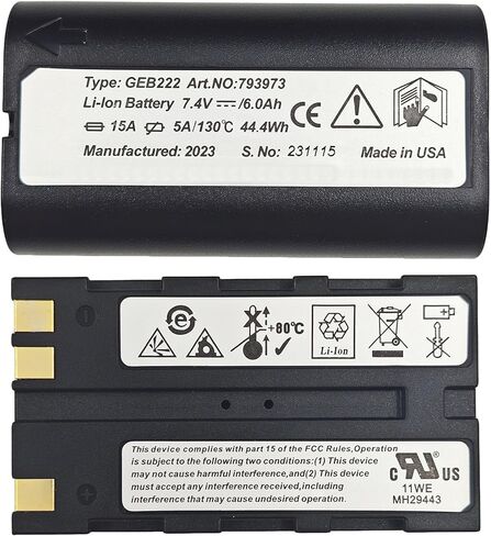 حزمة بطارية ليثيوم أيون بديلة قابلة لإعادة الشحن GEB222 متوافقة مع محطات Leica Swiss Style TS02 TS06 TS09 TPS1200 الإجمالية، 6000 مللي أمبير في الساعة in Kuwait
