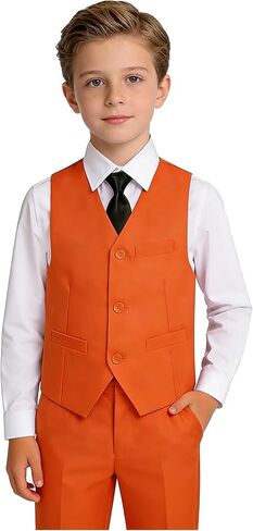 Yanlu Boys Suits Set Vest Pants Dress Shirt and Tie for Toddler Kids Formal Dresswear in Saudi Arabia