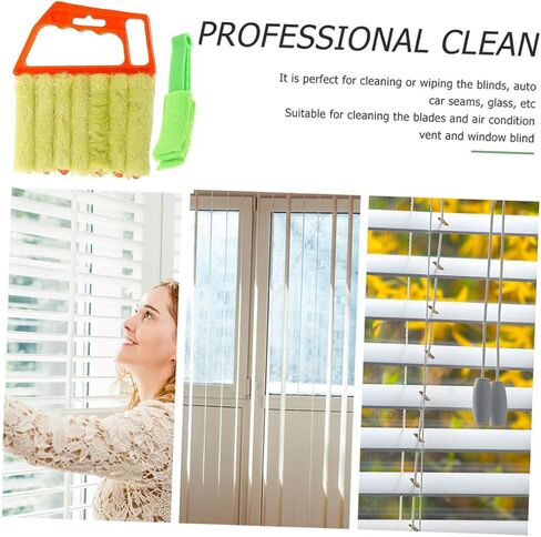 Operitacx 2pcs Handheld Cleaning Brush Set 7-Finger Blinds Brush Window Shutter Vent Dusting Tool in Kuwait