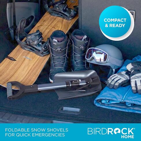 BIRDROCK HOME مجرفة ثلجية قابلة للطي في حالات الطوارئ مقاس 34 بوصة للسيارة | صغيرة ومدمجة | أداة للتخييم على الجليد، والتزلج، وعربات الثلوج، والبقاء على قيد الحياة في الانهيار الجليدي | ألومنيوم خفيف الوزن وبلاستيك ABS | أحمر in Saudi Arabia