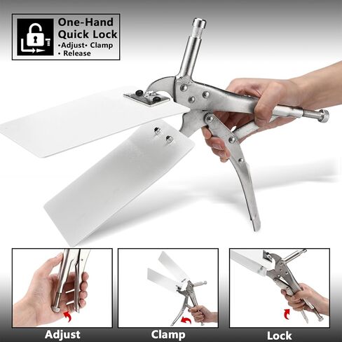 Frienda Duckbill Clamp 7 "تأثير لوحة مسطحة المشبك مع 5/8" مقبض فولاذي لقفل الطفل للتصوير الفوتوغرافي C حامل أدوات تعديل التروس أدوات التثبيت التي تحمل أعلام لوح الرغوة عاكسات النجارة in Kuwait