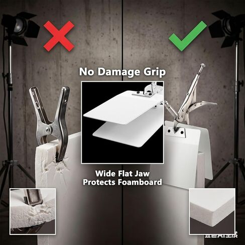 Frienda Duckbill Clamp 7 "تأثير لوحة مسطحة المشبك مع 5/8" مقبض فولاذي لقفل الطفل للتصوير الفوتوغرافي C حامل أدوات تعديل التروس أدوات التثبيت التي تحمل أعلام لوح الرغوة عاكسات النجارة in Kuwait