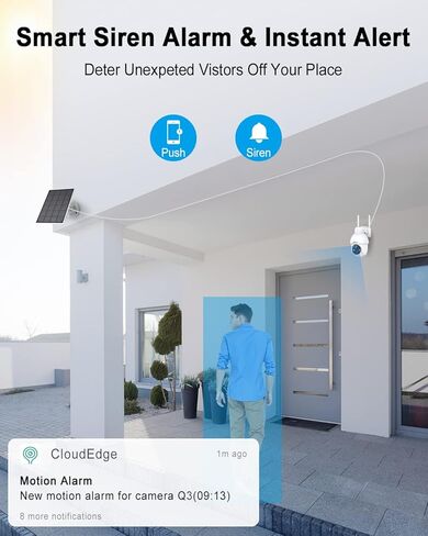 كاميرا ANRAN 2K تعمل بالطاقة الشمسية في الهواء الطلق مع عرض 360 درجة وشبكة 4G LTE الخلوية (بدون WiFi) كاميرا أمان تعمل بالطاقة الشمسية 2K أبيض + أسود in Kuwait
