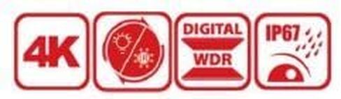 LTS CMHT1782-28LF 8MP 4K كاميرا برجية IR/White Light DWDR ICR كاميرا أمان خارجية TVI/AHD/CVI/CVBS PAL/NTSC نظام مراقبة تناظري مع عدسة ثابتة 2.8 مم، معدن/بلاستيك in Kuwait
