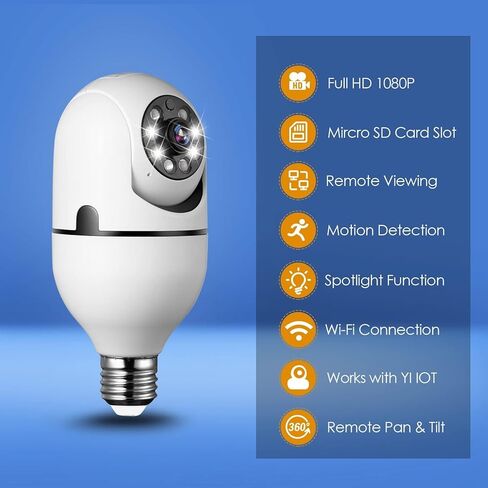 كاميرا أمان WiFi HD 1080P رؤية ليلية كشف الحركة تتبع الهاتف المحمول اتجاهين الحديث عموم إمالة للمنزل طفل الحيوانات الأليفة نانسي الأمن in Kuwait