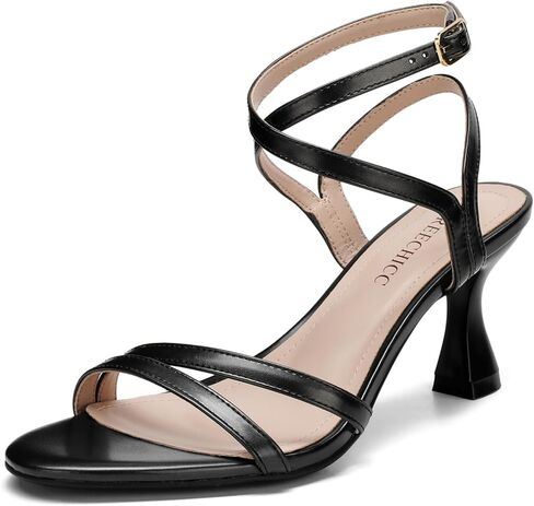 المرأة Strappy هريرة الكعوب الصنادل للنساء عالية الكعب مفتوحة جولة تو الكاحل فستان بحزام أحذية لحفلات الزفاف فستان صيفي الأحذية in Kuwait
