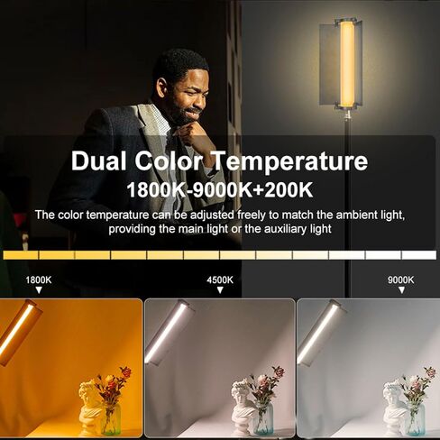 إضاءة فيديو LED من LICAEVEY، إضاءة تصوير فوتوغرافي 1900LUX مع حامل ثلاثي القوائم، 1800-90000K ضوء متدفق قابل للتعتيم لتسجيل الفيديو وصالونات الحلاقة والبودكاست in Kuwait
