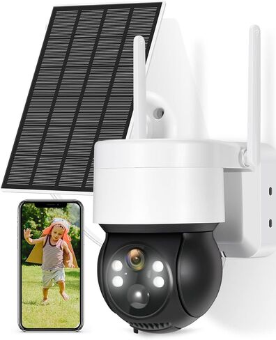 Outdoor Security Camera, 2K/3MP Night Vision Security Cameras Wireless Outdoor with PIR Motion Sensor IP66 Waterproof Solar Camera Security Outdoor(Black) in Saudi Arabia