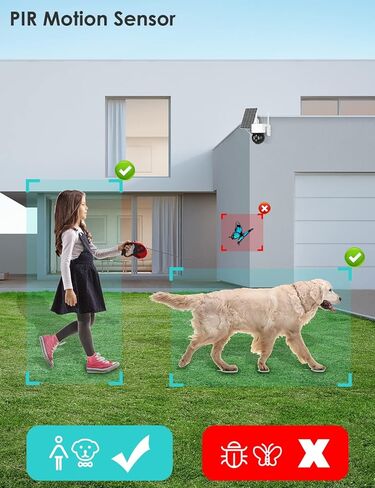 Outdoor Security Camera, 2K/3MP Night Vision Security Cameras Wireless Outdoor with PIR Motion Sensor IP66 Waterproof Solar Camera Security Outdoor(Black) in Saudi Arabia