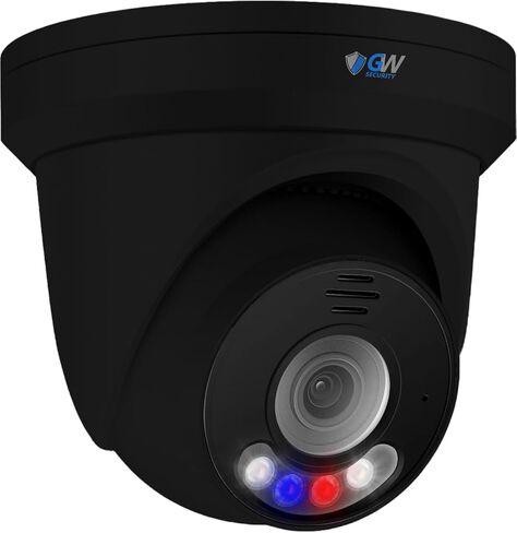 GW Security 12MP 4000x3000p @30FPS Real-Time PoE IP Two-Way Audio Full-Time Color Night Vision Waterproof Turret Security Camera, Dual-Light, Grey (GW1209602T) in Kuwait