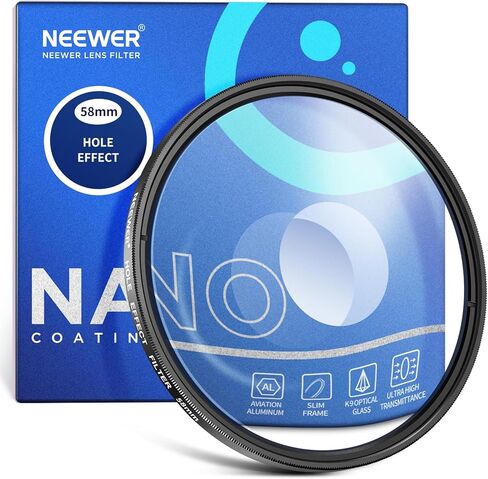 NEEWER 77 مم مرشح تأثير الديوبتر المنفصل للمجال المركزي، مرشح زجاج بصري خطي للكاميرا K9 مع إطار من الألومنيوم، ملحقات عدسة الكاميرا ذات تأثير الألوان المتكرر للانكسار غير الواضح في المقدمة in Kuwait