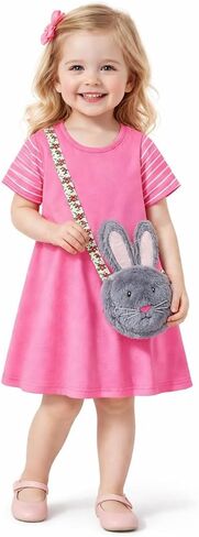 Hileelang Toddler Girl Sleeve Easter Dress Dress Cotton Disual Jersey Shirt Playwear Choverique Dress in Saudi Arabia