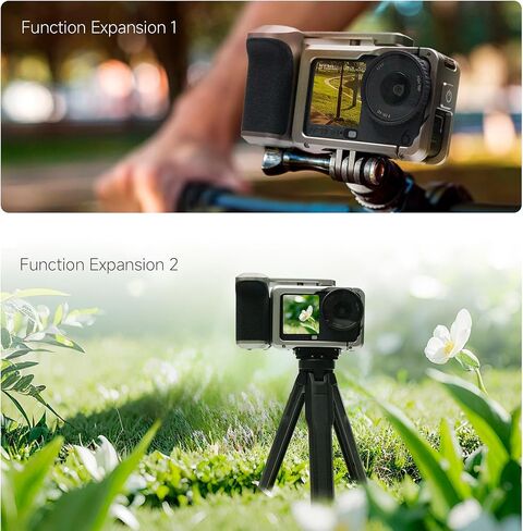 قفص لـ DJI Osmo Action 6، قفص كاميرا من سبائك الألومنيوم سريع التحرير مع برغي 1/4 بوصة وحذاء بارد، ملحقات Action 6 (أسود) in Kuwait