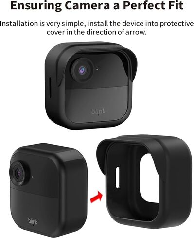 Tonton Silicone Case Cover for All-New Blink Outdoor 4 (4th Gen), Weatherproof Silicone Protective Skin with Sun Hood, Full Camera Protection for Blink Outdoor 4 Smart Security Camera, Black (1 Pack) in Saudi Arabia
