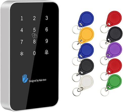 آلة التحكم في الوصول ببصمة الإصبع المقاومة للماء، تطبيق TTlock الذكي، نظام أمان للتحكم في الوصول إلى الباب، NFC، بلوتوث، لوحة مفاتيح رقمية، قارئ بطاقات RFID + 10 سلاسل مفاتيح (MJ03-TTLOCK-Silvery(بدون بصمة الإصبع)) in Kuwait