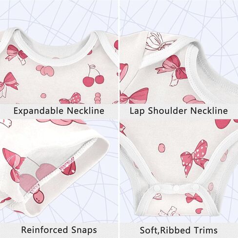 Baby Girls Boys Bodysuit Cute Highland Cows Pattern Short Sleeve Jumpsuit Bodysuit Infant Clothes for 0-24M in Kuwait