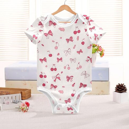 Baby Girls Boys Bodysuit Cute Highland Cows Pattern Short Sleeve Jumpsuit Bodysuit Infant Clothes for 0-24M in Kuwait