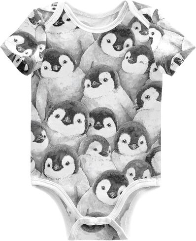 Baby Girls Boys Bodysuit Cute Highland Cows Pattern Short Sleeve Jumpsuit Bodysuit Infant Clothes for 0-24M in Kuwait