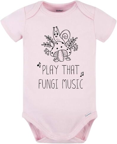 Play That Fungi Music Funny Cute Baby Bodysuit, Kids & Toddler T-Shirt - Funny Outfit for Girls Boys Baby Shower Foodie Tee in Kuwait