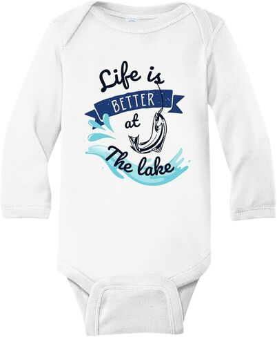 Life is Better At The Lake Baby Onesie® Cute Bodysuit Fishing Kids Shirt 83 in Saudi Arabia