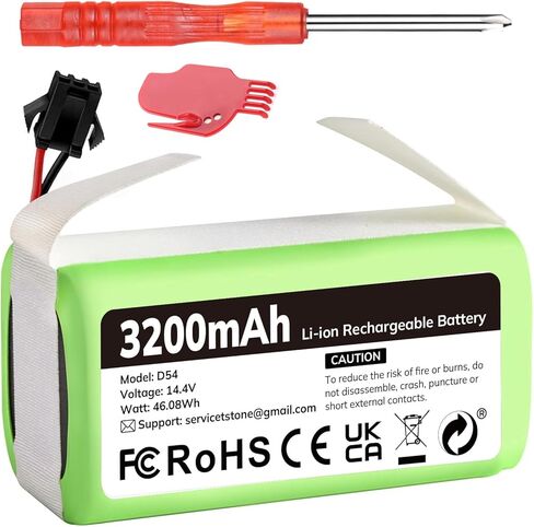 14.4v 3200mAh Li-ion Replacement Battery Compatible with Eufy RoboVac 11 11S 30 15C 15T 12 35C, Ecovacs Deebot N79 N79S DN622, Goovi F007C D380 D382, Amarey A800 A900, Coredy R300 R500+ R3500S Etc. in Saudi Arabia