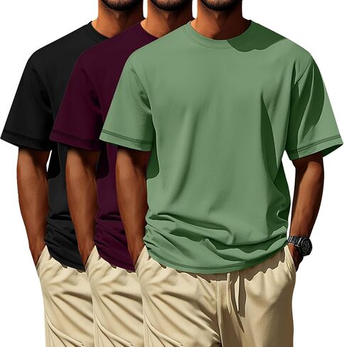 Neer 3 Pack Big and Tall Shirts for Men L-7xl, Short Sleeve Men Crewneck Tops Loose Casual Large T-Shirts Summer Basic Tee in Saudi Arabia