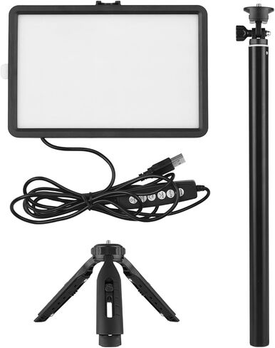 مجموعة إضاءة فيديو Yctze RGB مع حامل ثلاثي القوائم قابل للتمديد - 10 مستويات إضاءة LED USB قابلة للتعتيم للبث والمؤتمرات والتسجيل in Kuwait