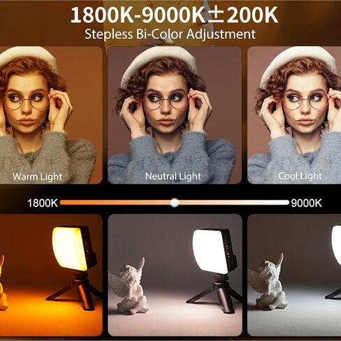 مصابيح فيديو GOWENIC RGB، إضاءة تصوير محمولة لكاميرا LED 10 وات، CRI 95 + 1800K - 9000K مصباح لوحة قابل للتعتيم لصور السيلفي ومدونات الفيديو والصور الشخصية، إلخ in Kuwait