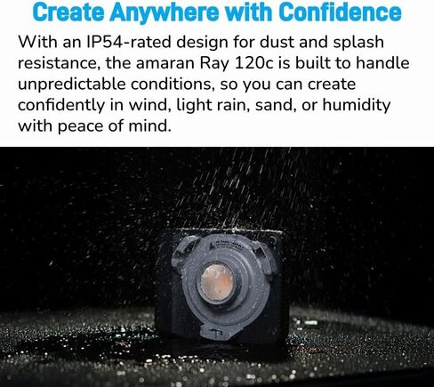 مصباح فيديو Amaran Ray 120c RGB LED، ضوء تصوير استوديو 120 واط مع Octa Dome 30 Softbox، 1,800K-20,000K، IP54 مقاوم للماء، USB-C PD، تحكم APP/NFC، حامل Bowens لليوتيوب ومدونة الفيديو والبث المباشر in Kuwait